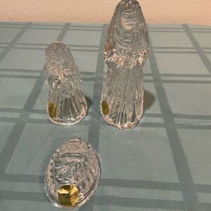 NWT Princess House Crystal Nativity Holy Family Set 3 Pcs #887 Mary Joseph Jesus
